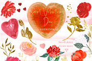 Saint Valentine's Day watercolor kit, a Texture Illustration by LABFcreations (Thumbnail 1 of 13)