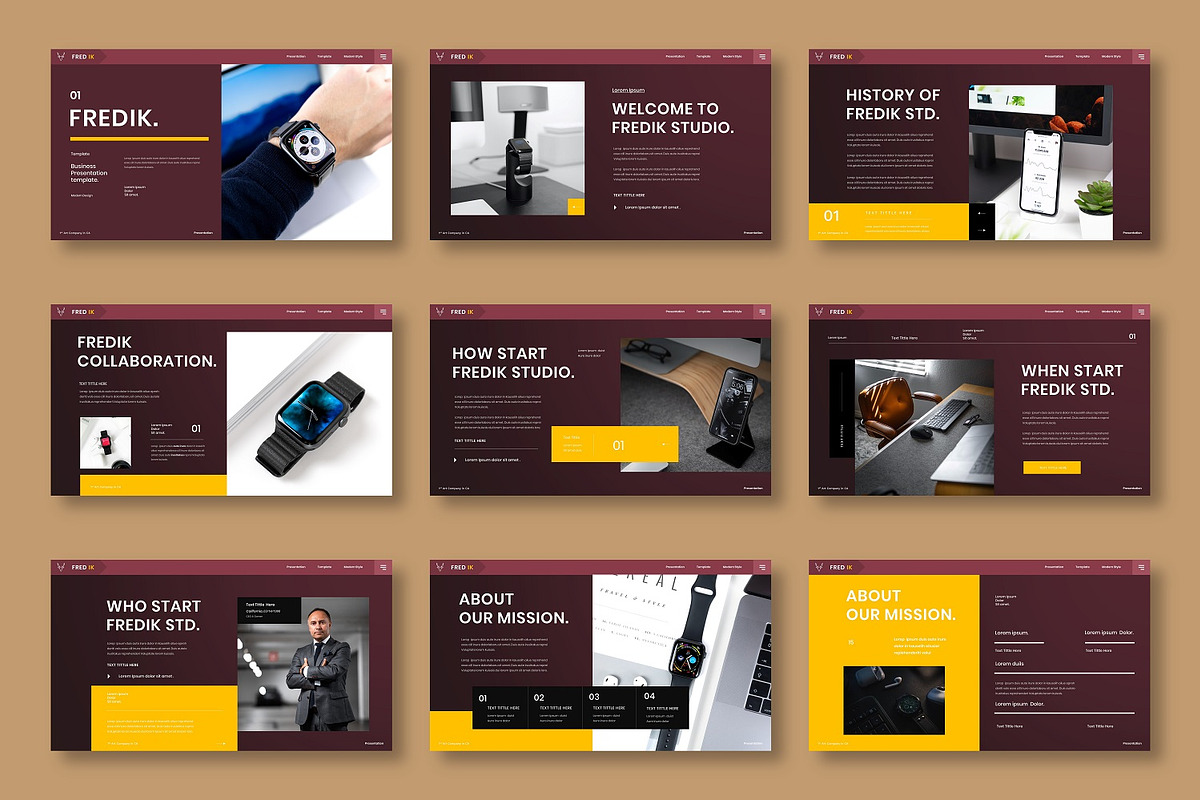 Fredik – Business PowerPoint Templat, a Presentation Template by Dens Creative Studio (Photo 2 of 6)