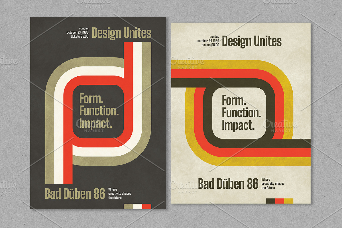 Swiss Style Poster Bundle, a Flyer Template by Black Cat Studio (Photo 4 of 8)