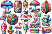 Funky Summer Clipart, an Illustration by RobertsArt (Thumbnail 1 of 7)
