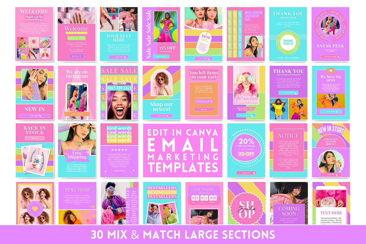 Colorful Email Templates, an Email Template by SunshineStudioBoutique (Photo 5 of 9)