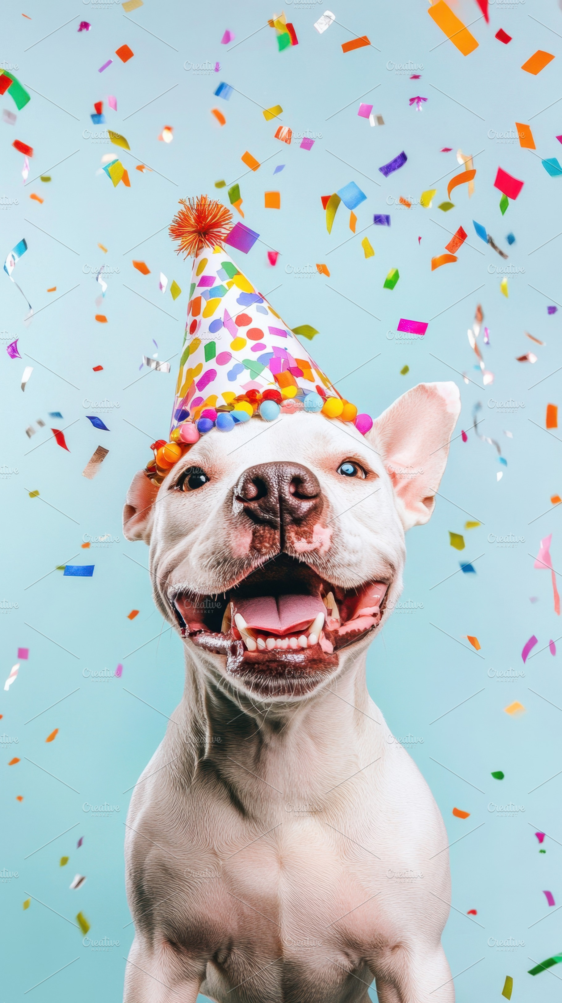 Happy dog celebrating birthday party, a Photo by Beautiful things