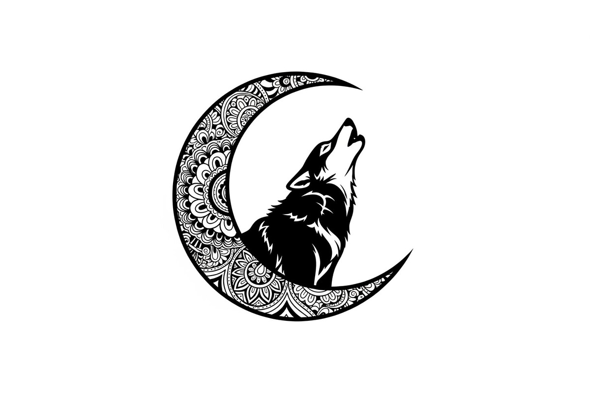 Mandala Moon Wolf SVG Bundle, an Illustration by Gaye Art (Photo 8 of 31)