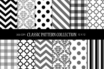 Black & White Geometric Patterns, a Pattern Graphic by Patterns for Dessert
