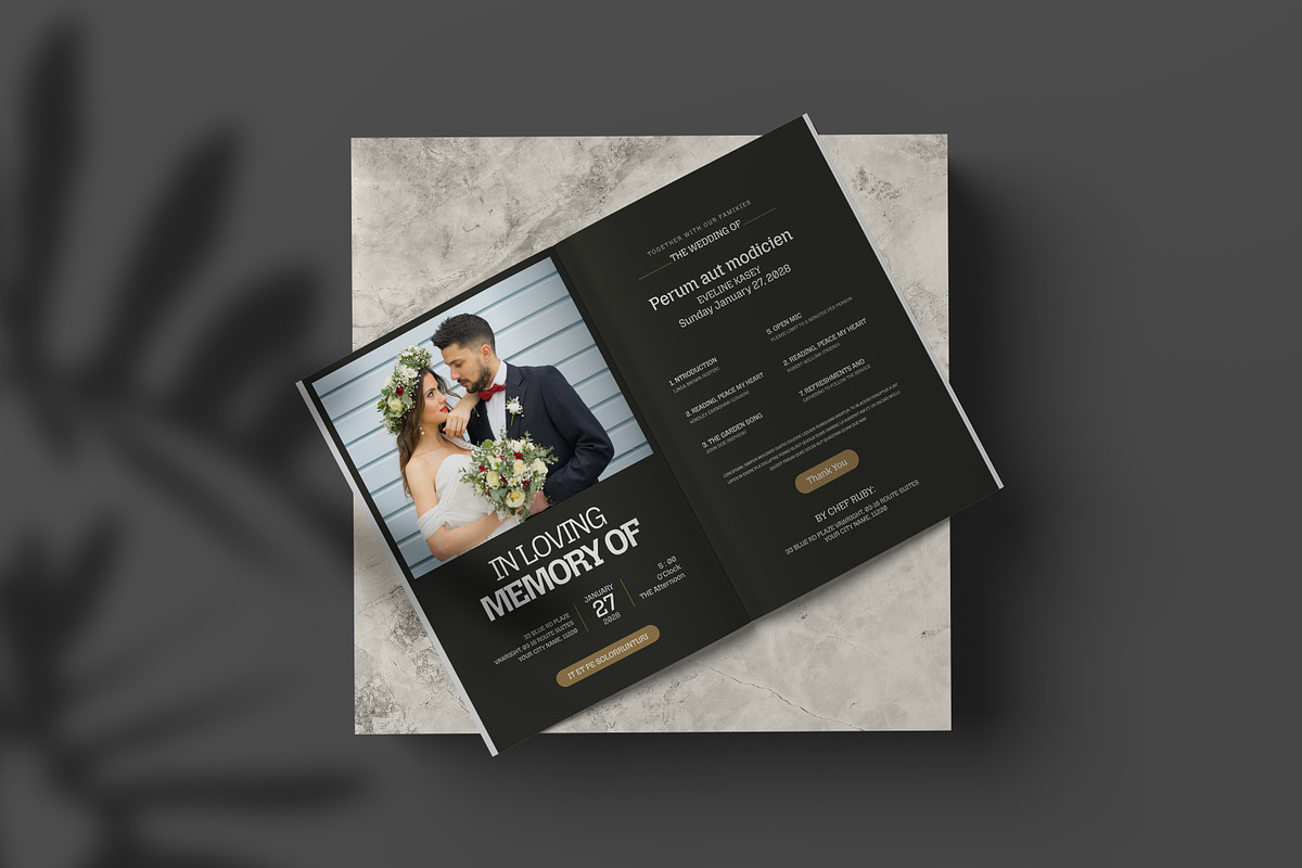 Heaven Funeral Program Template, an Invitation Template by Creatiya Type (Photo 5 of 6)