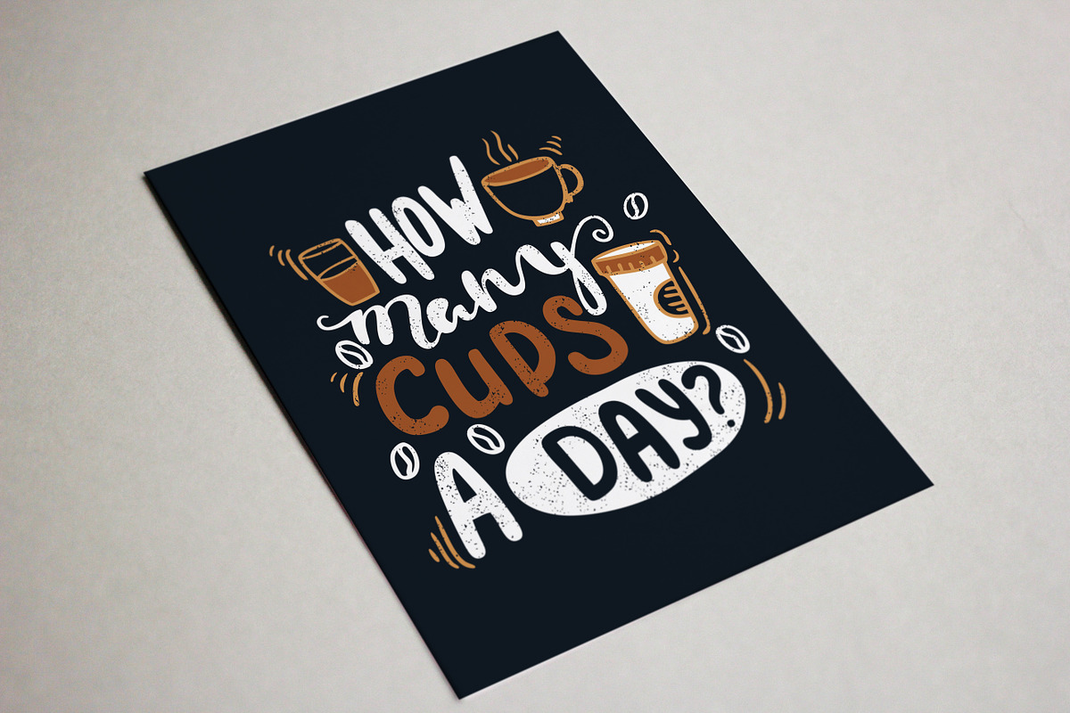 Handdrawn Coffee Quotes. Lettering., a Card Template by Wewhitelist (Photo 7 of 8)