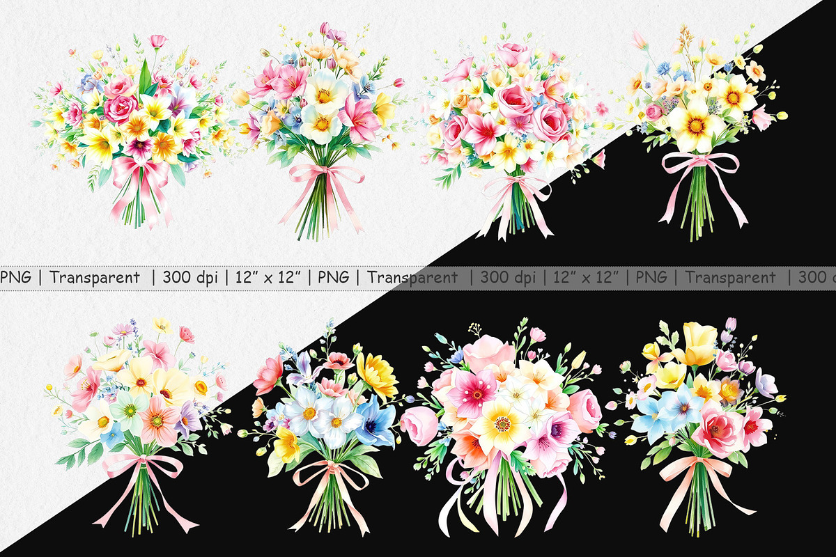 Floral Bouquets Clipart, a Graphic by Artnoy (Photo 2 of 5)