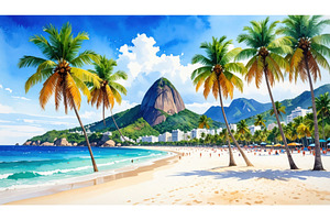 Famous Copacabana beach with, a Nature Photo by Igor Tichonow