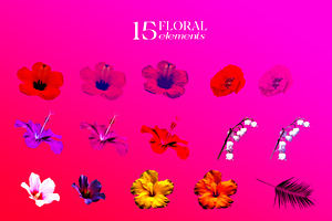 Vibrant Abstract Flowers Backgrounds