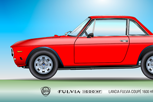 Lancia model Fulvia Coupe 1600 HF, an Illustration by frizio