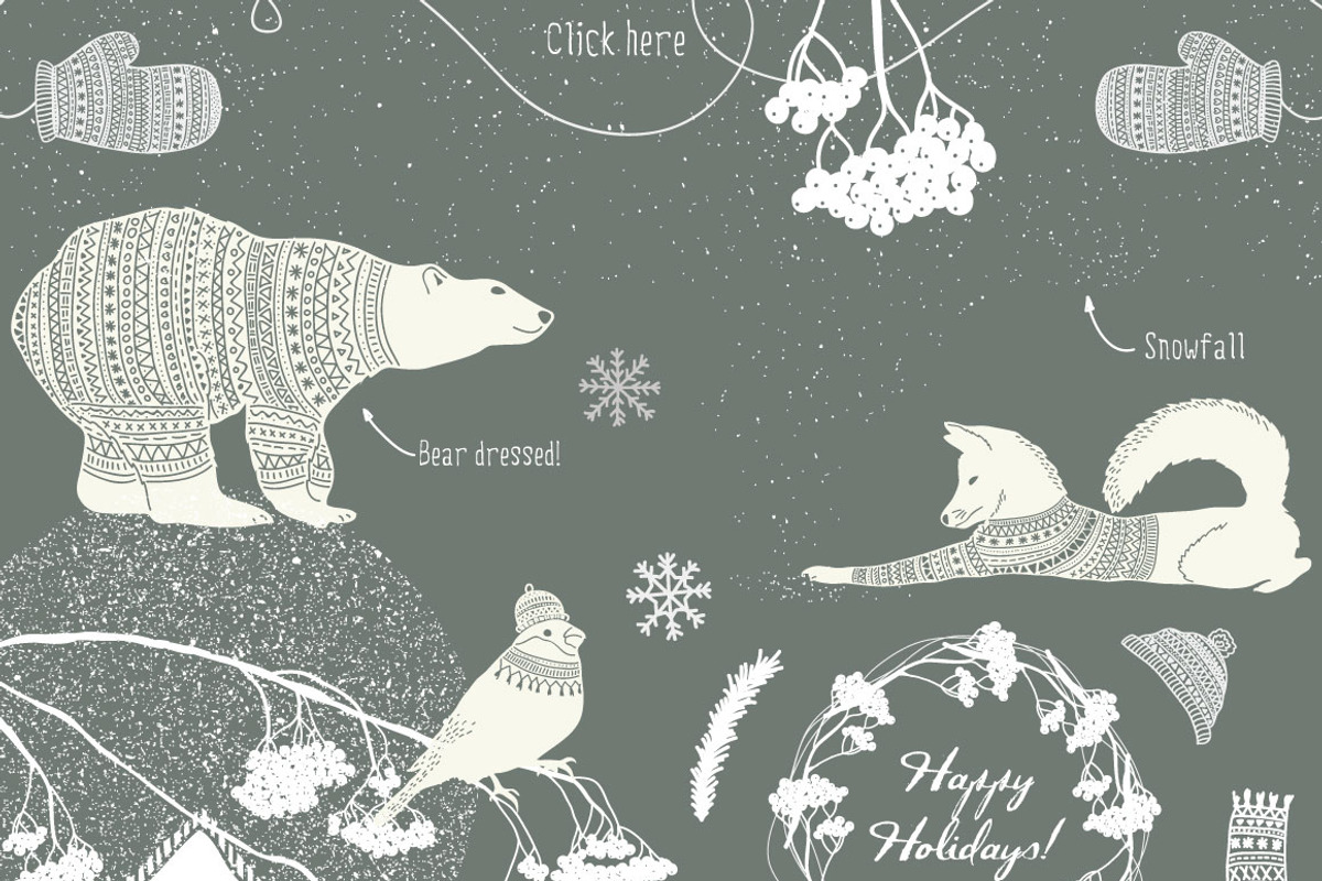 Winter collection, an Animal Illustration by Julia Dreams