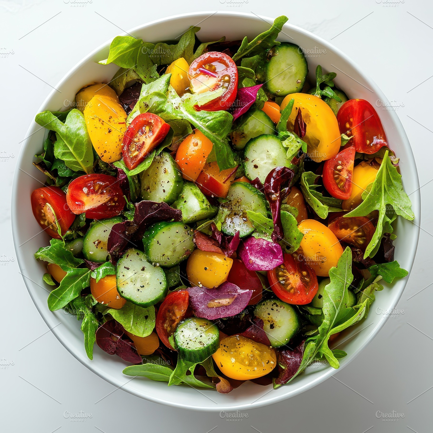 Fresh Colorful Vegetable Salad in Bo, a Food & Drink Photo by Pixeness Studio