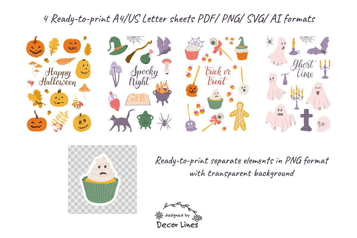 Cozy Halloween Bundle, a Decorative Illustration by Decor Lines (Photo 7 of 9)