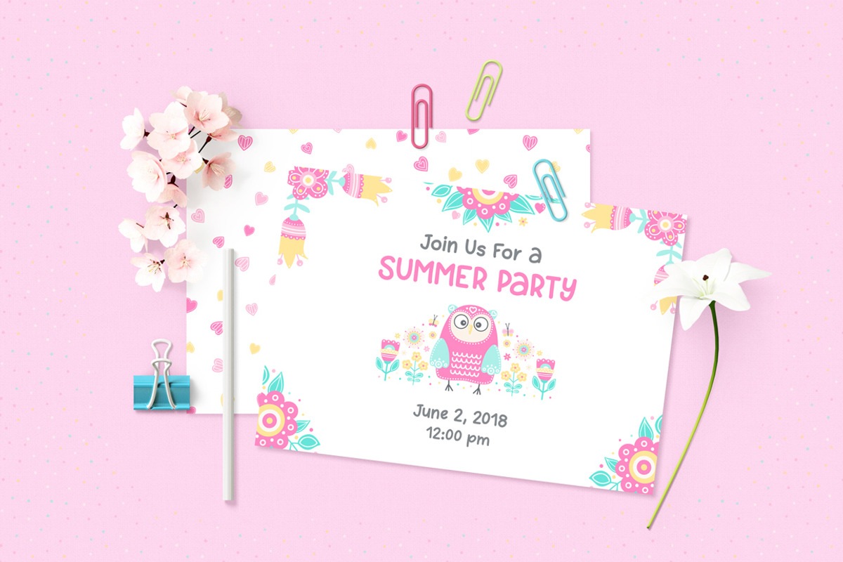 Owls And Flowers. Vector Clip Art., an Illustration by Fairy dreams (Photo 7 of 10)