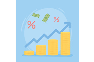 bank interest percent, a Finance Illustration by studiogstock