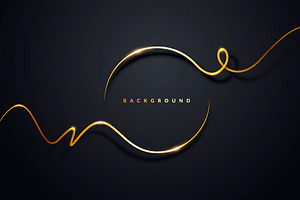 Luxury Golden Ribbon Circle, a Background Graphic by Black White Mouse Design