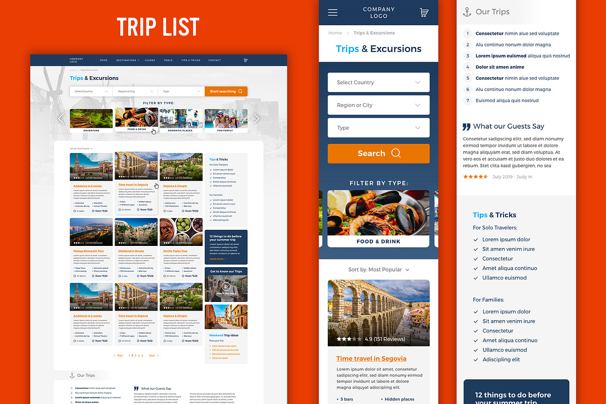Travel Website Template - PSD & XD, a Websites & App Template by Better Be a Designer (Photo 4 of 13)
