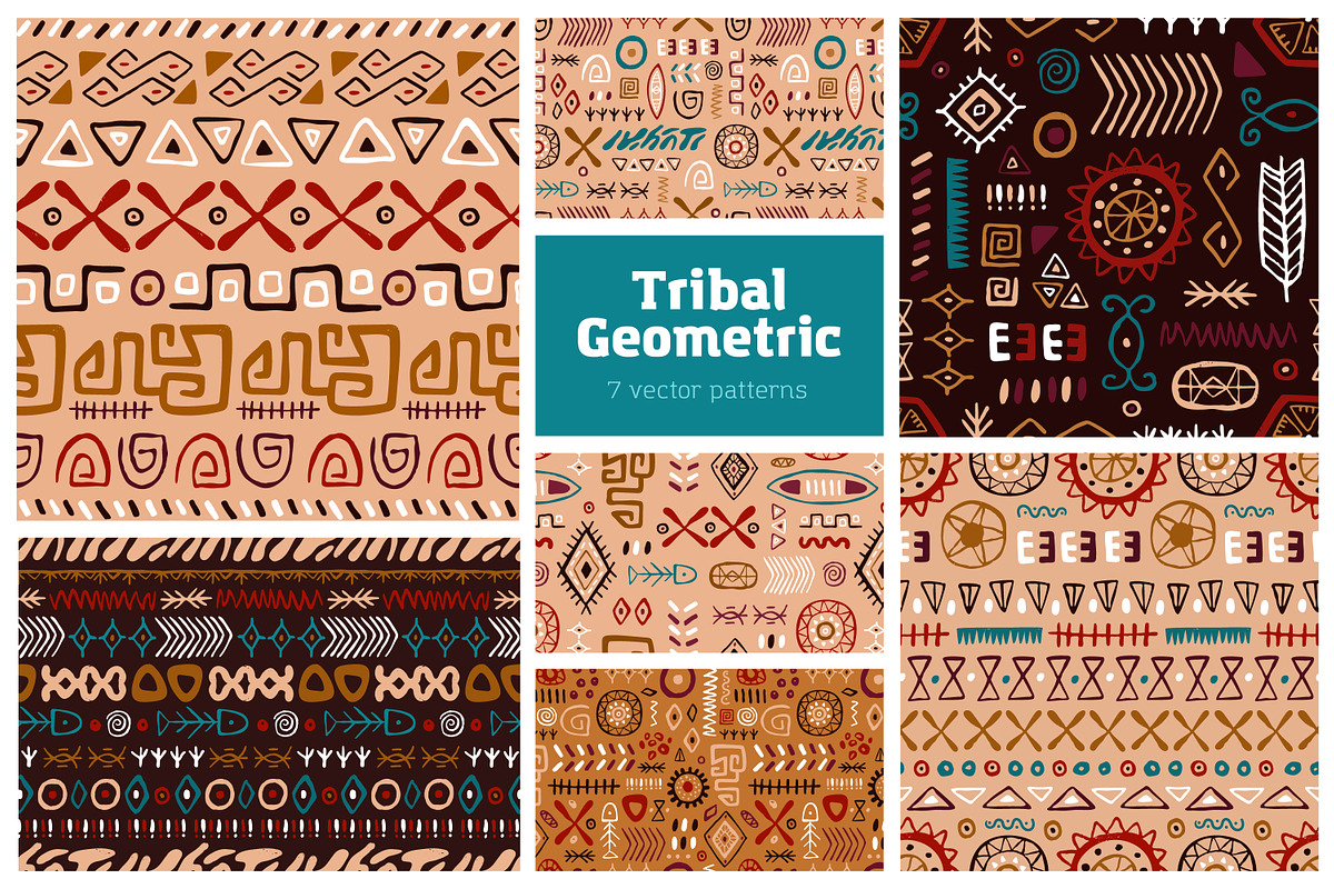 Tribal ethnic seamless patterns set, a Pattern Graphic by Good Studio (Photo 1 of 15)