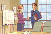 Businesspeople are Shaking the Hands, a Work Illustration by LEKS illustrations (Thumbnail 1 of 2)