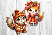 Cute Autumn Little Cat Clipart Set, a Seasonal Illustration by V Design Creator (Thumbnail 7 of 9)