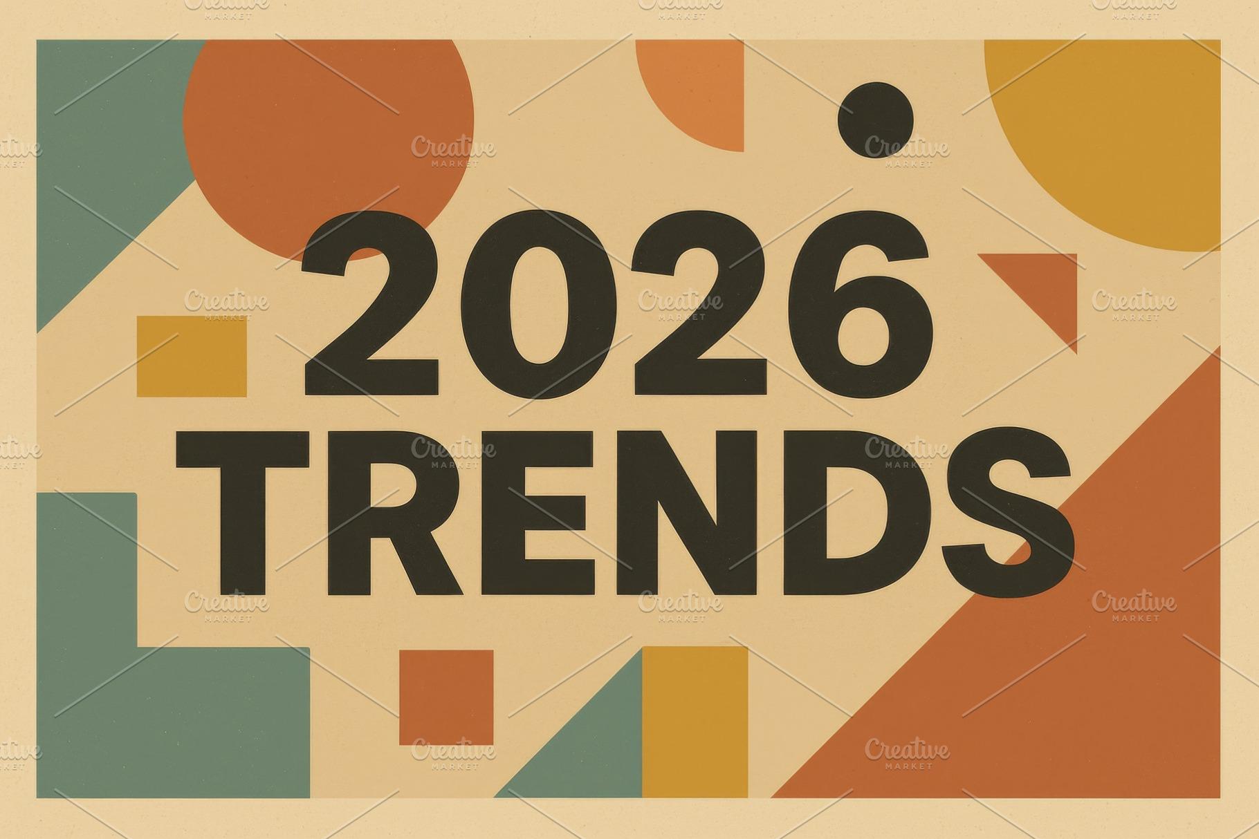 Geometric 2026 trends illustration w, a Photo by Dvoevnore photos