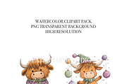 20 Christmas Highland Cow Clipart, an Animal Illustration by Pati Charm Studio (Thumbnail 5 of 8)