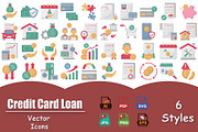 Credit Card Loan Vector Icons Set, an Outline Icon by Vector Portal (Thumbnail 1 of 5)