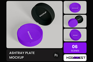 Ashtray Plate Mockup, a Mockup by hiddemaru