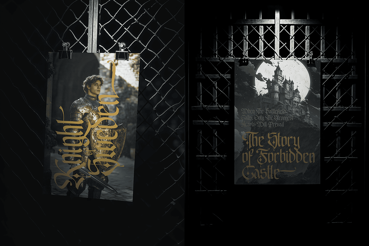 Emxage Aldsyb — Blackletter Font, a Blackletter Font by Enxyclo Studio (Photo 4 of 18)
