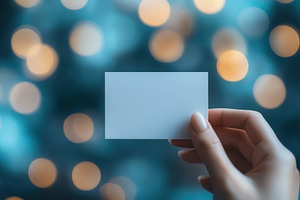 Business card framed by bokeh, a Photo by Pavel_design
