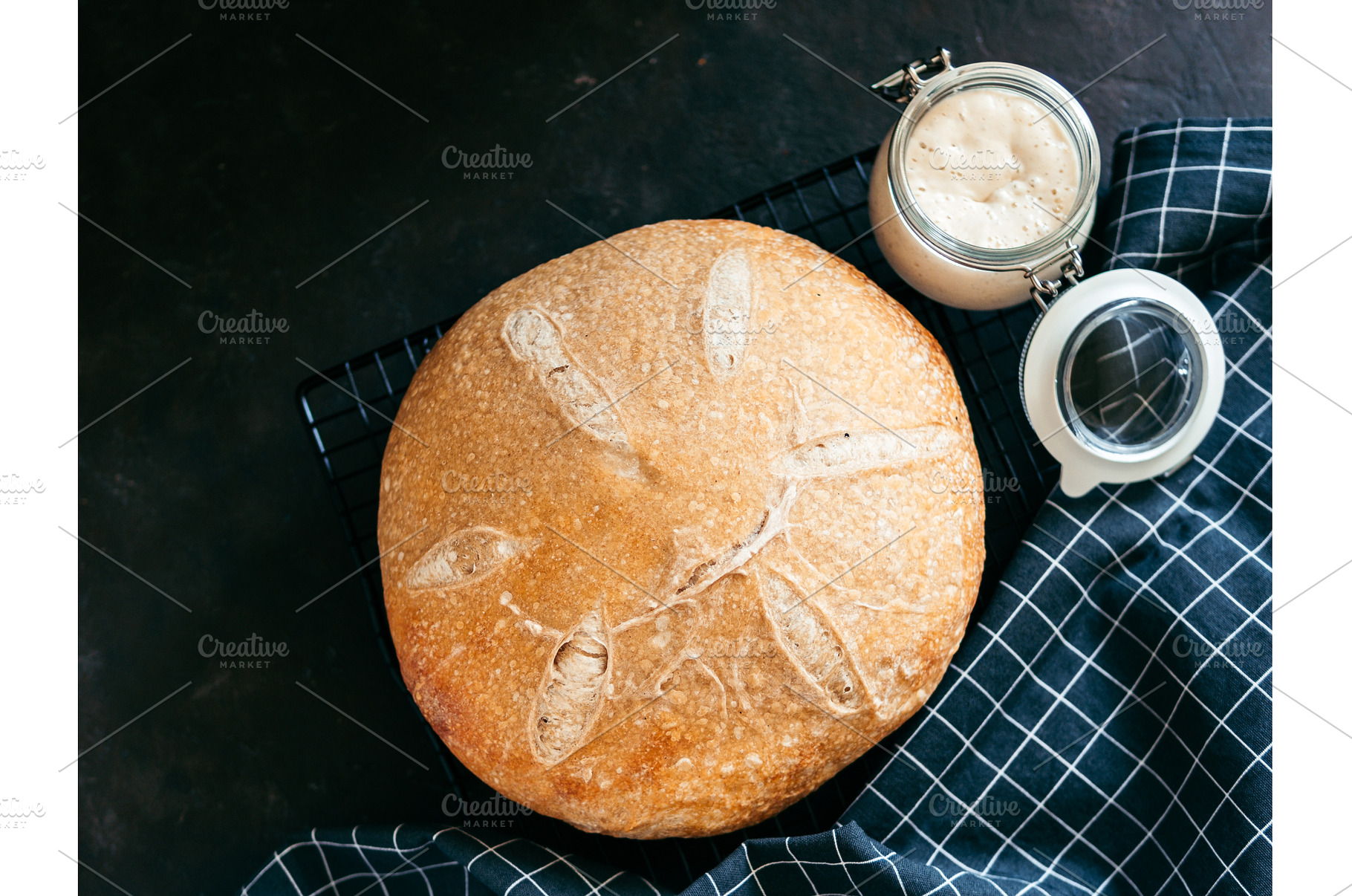 Wheat round sourdough bread, copy, a Food & Drink Photo by Fascinadora