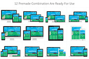 12 Flat Responsive Mockups, an iPhone Mockup by Graphicon (Thumbnail 3 of 4)