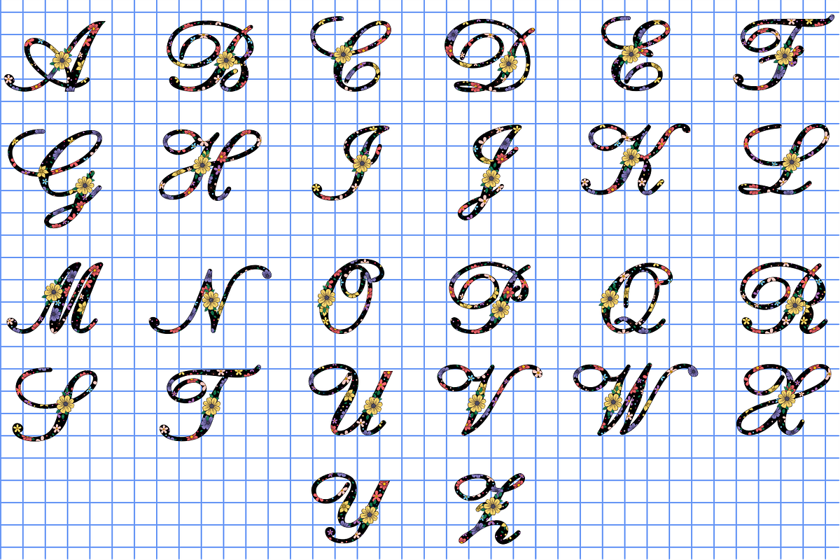 Floral Alphabet, Floral Font SVG, an Object Graphic by D2PUTRI (Photo 17 of 31)