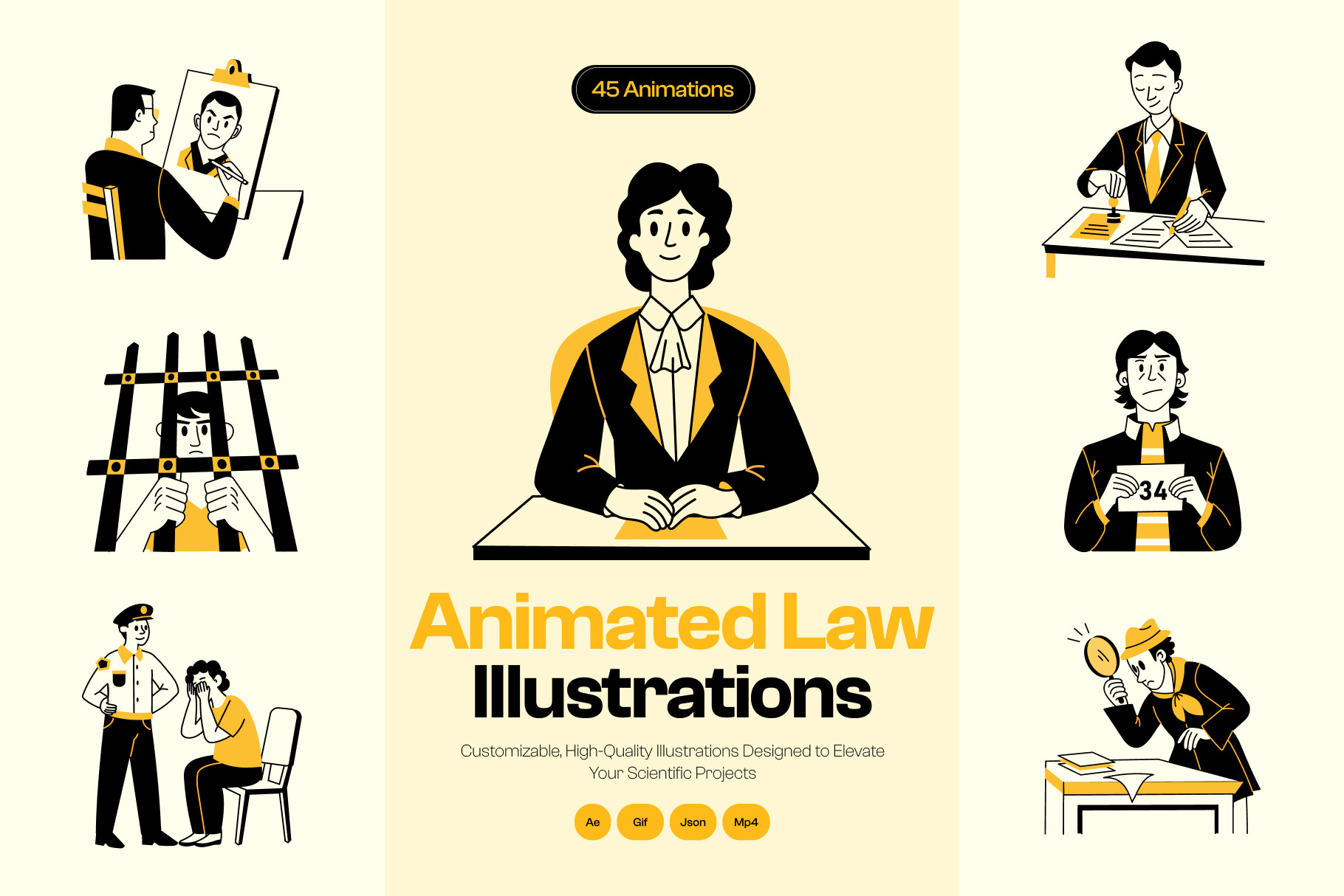 Animated Law Drawing Illustration
