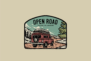 Vintage Car Outdoor Badge Adventure