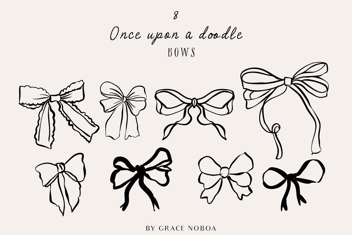 Whimsical doodle Line art svg vector, a Decorative Illustration by Grace Noboa Illustrations (Photo 16 of 19)