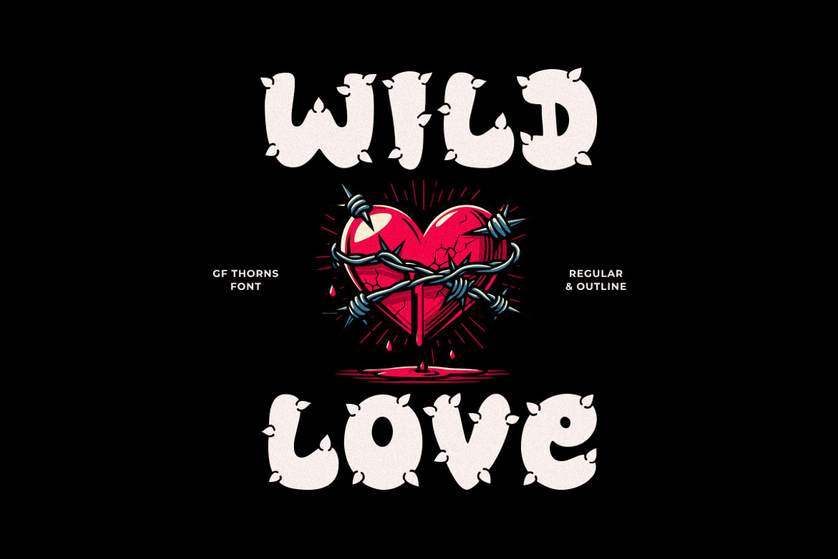 Groovy Thorns - Spiny Display Font, a Symbol Font by GroovyFontCo (Photo 3 of 8)