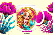 Little mermaids clipart set png, an Object Graphic by JuliaStarArt-FantasyHome (Thumbnail 12 of 12)