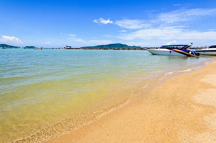 Beach and sea at chalong bay featuring beach, sea, and sky, a Nature Photo by yongkiet jitwattanatam