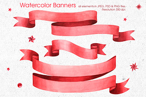 Red Ribbons & Banners Collection