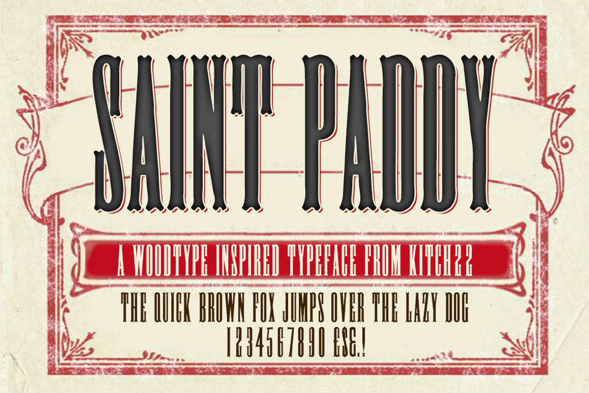 St.Paddy Woodblock Font