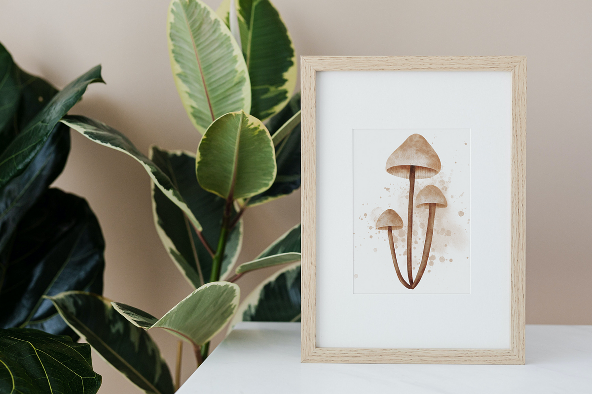 Mushroom Forest watercolor clipart, a Decorative Illustration by AkiraVilla (Photo 9 of 11)