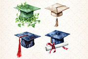 Graduation Cap Clipart, an Illustration by Libby Wishes (Thumbnail 5 of 5)