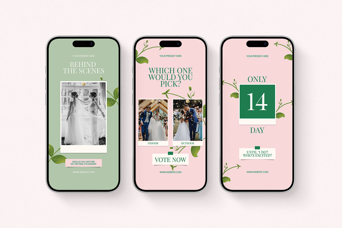 Spring Wedding Instagram Templates, a Social Media Template by Supanium Studio (Photo 2 of 5)