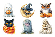 Watercolor Cute Halloween Clipart, an Illustration by SinaCreation (Thumbnail 2 of 5)