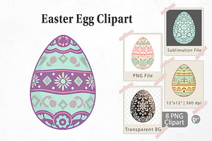 Easter Egg Clipart, a Graphic by Artnoy
