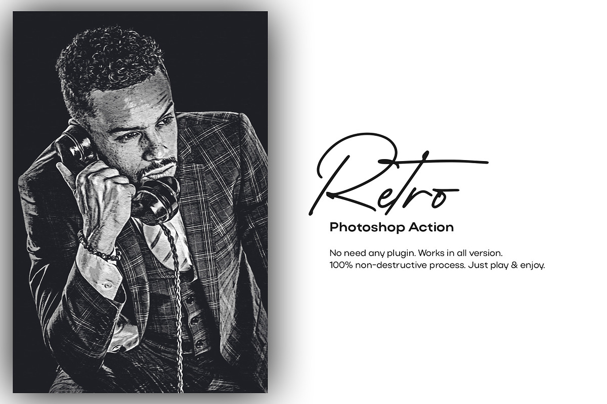 B&W Retro Art, an Action Add-On by DesignCave (Photo 1 of 5)