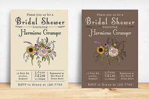 Wildflower Bridal Shower Invitation