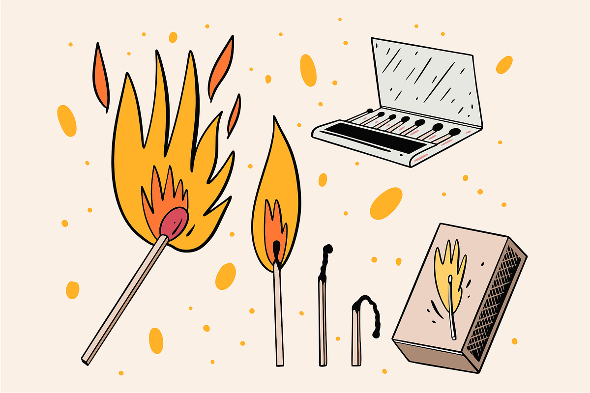 Matches & Fire Illustrations, an Object Illustration by Oktyabr (Photo 4 of 6)