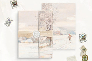 Winter Printable Vellum Jacket, an Invitation Template by SilverJoyAtelier